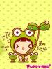 cute kawaii puppyred frog girl