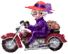 Red Hat lady on a scooter
