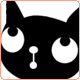 cute kawaii black cat avatar