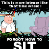 when peter forgot how to sit..