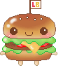 cute kawaii character burger