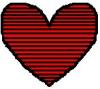 Red and Black Striped Heart