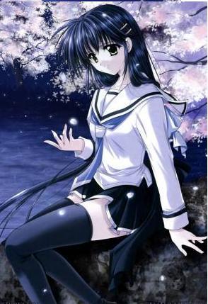 Girl sitting on rock