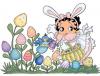 Betty Boop with Easter Basket and Eggs
