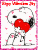 Snoopy (with floating hearts)- Happy Valentine's Day