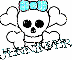 Jenniffer-skull,light teal bow