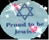 Shield of David (with floating hearts & sparkles)- Proud to be Jewish