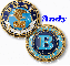 Navy Brat Coins (blue with sparkles)- Andy