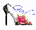 High Heel Shoe with Pink Rose (with sparkles)- Gied