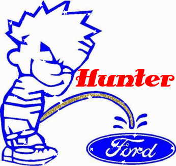 Calvin Peeing on Ford Logo (with sparkles)- Hunter