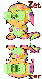 Neopet Kacheek Disco wearing glasses (with water reflection)- Zet