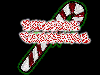 candy cane with seasons greetings
