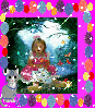little girl in the woods