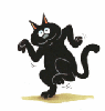 dancing black cat
