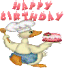 Happy birthday - duck with cake