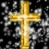 gold cross with glows