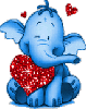 elephant with red heart
