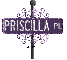 purple street sign priscilla PL