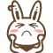 cute rabbit emoticon - "pouts"