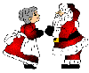 santa kissing his wife