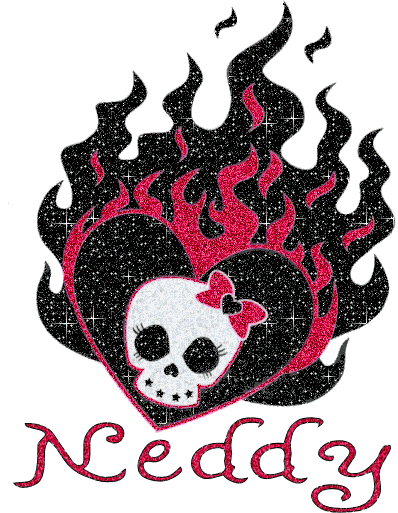 Neddy Skull Flaming Heart