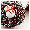 Snowman sprinkled donut