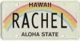 rachel hawaii license plate