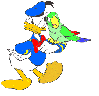 donald duck with a bird