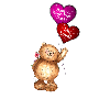 bear floating valentines balloons