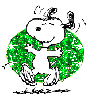 Green Background Snoopy