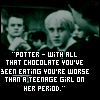 Draco making a chocolate/period joke