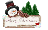 snowman with sign