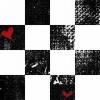 B&W Checkered w/Red Hearts