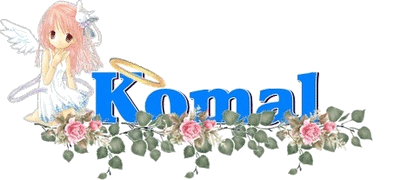 Komal with angel and roses