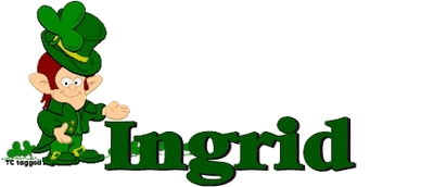St Patty name tag with Ingrid
