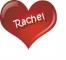 red heart with name Rachel