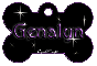 purple dog bone tag stars genalyn