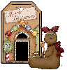 MERRY CHRISTMAS/GINGERBREAD HOUSE AND GIRL