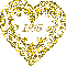 Gold Glitter Heart - Iris