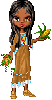 Cute Native American Girl holding vegetables