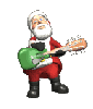 santa jamming on guitar
