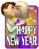 new year couple kissing