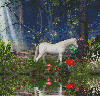 unicorn reflecting by water