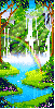 Rainbow and Waterfall Background