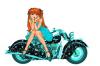 Woman on Motorrad