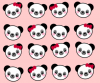 Kawaii Pandas With Bows background