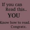 You can read!