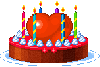 heart birthday cake