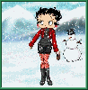 Betty Boop waling in snow