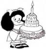 Mafalda with birthday cake